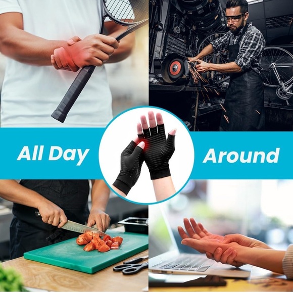 Hotcakes Copper-Infused Arthritis Support Gloves for Men and Women - Fingerless - Picture 3 of 4